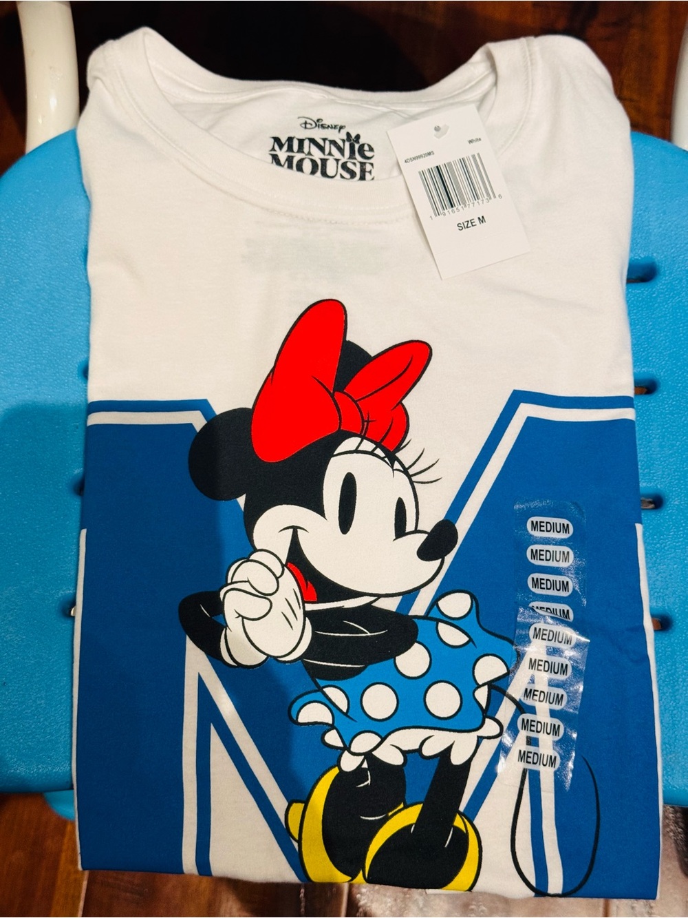 Disney White Tee with Minnie Mouse Graphic and Red Bow